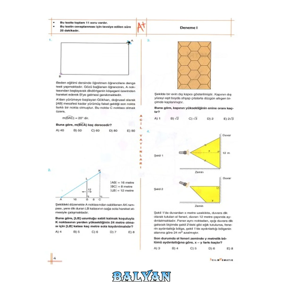 جلد کتاب Acil 15 TYT Geometri Deneme