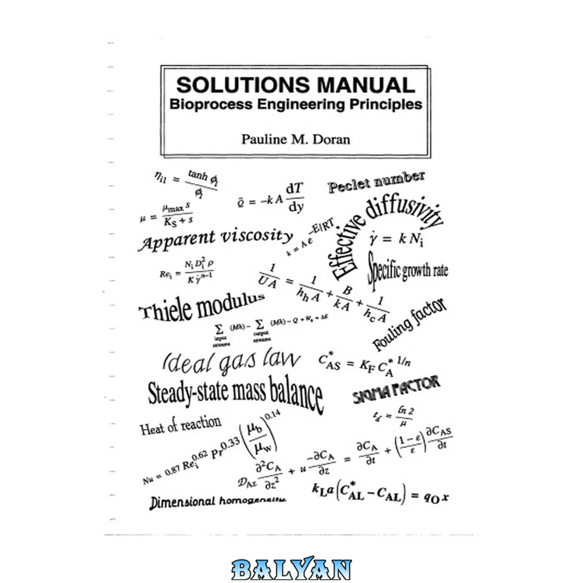 جلد کتاب Solutions manual : bioprocess engineering principles
