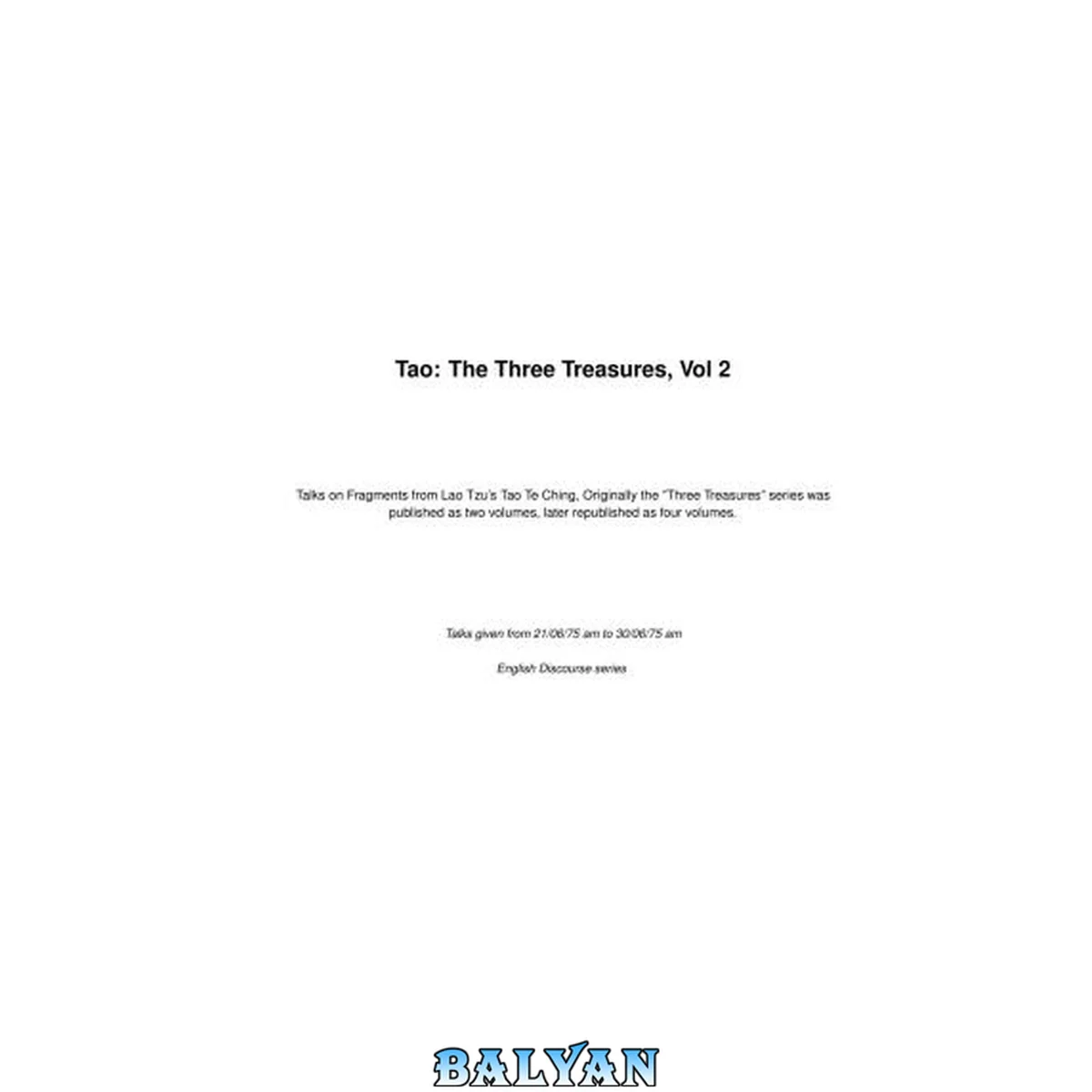 جلد کتاب Tao. The Three Treasures, Vol 2