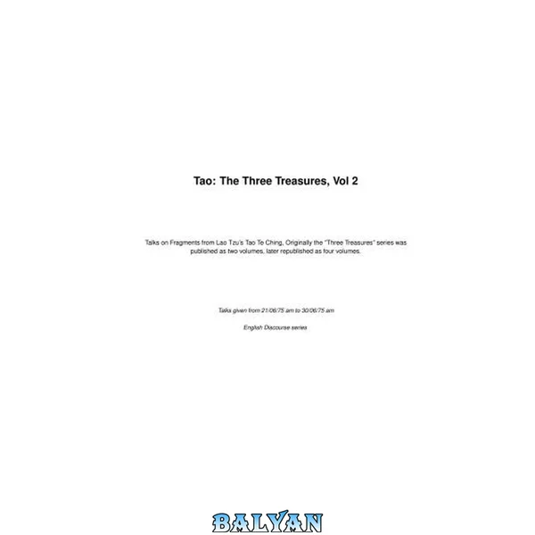 Tao. The Three Treasures, Vol 2