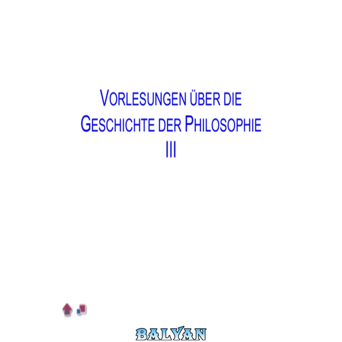 جلد کتاب Vorlesungen über die Geschichte der Philosophie III