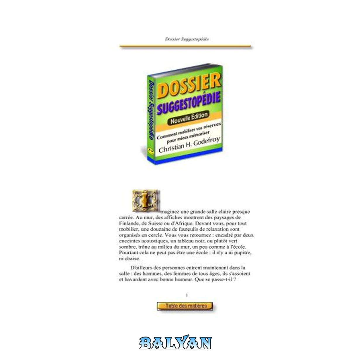 جلد کتاب Dossier Suggestopédie