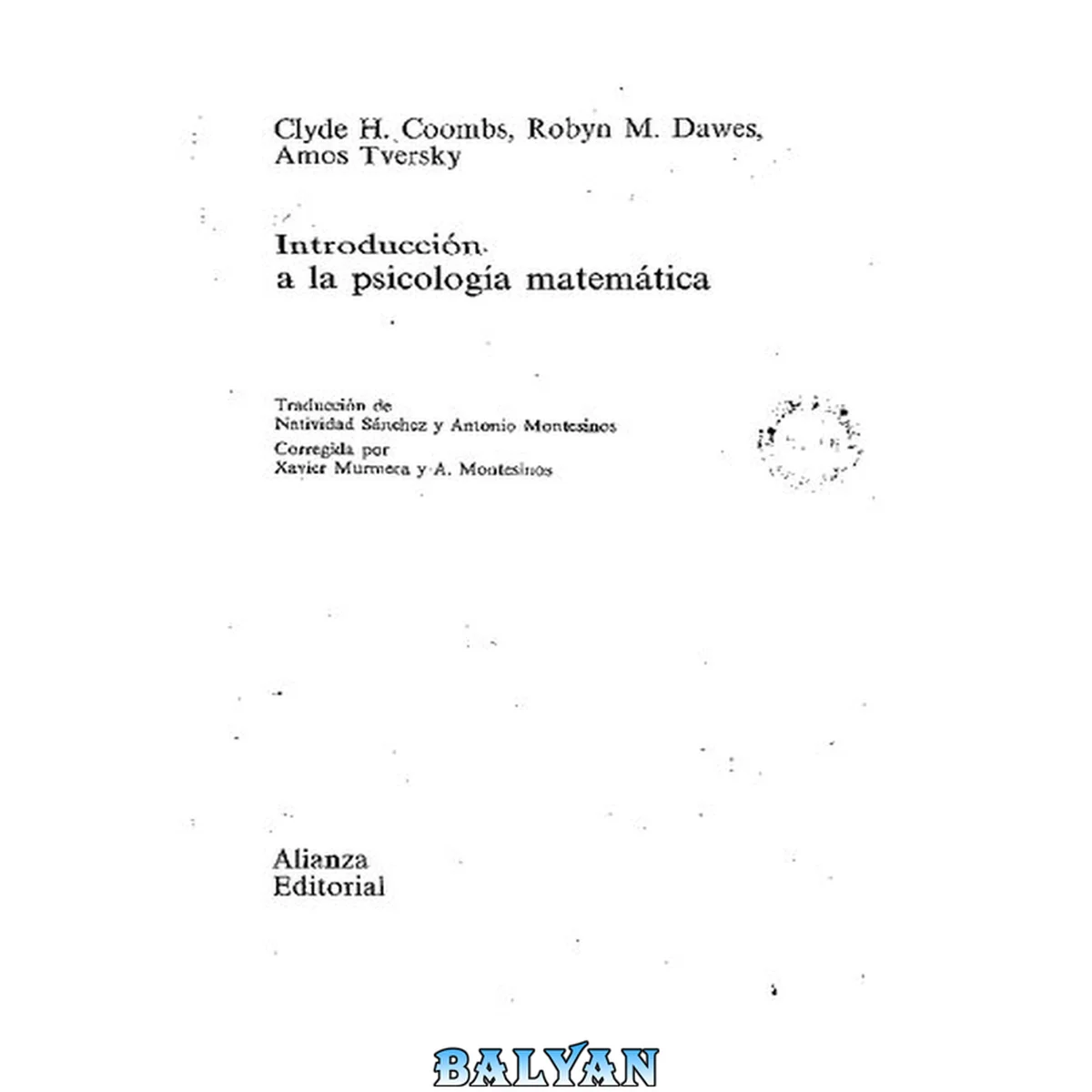 جلد کتاب Introducción a la psicología matemática
