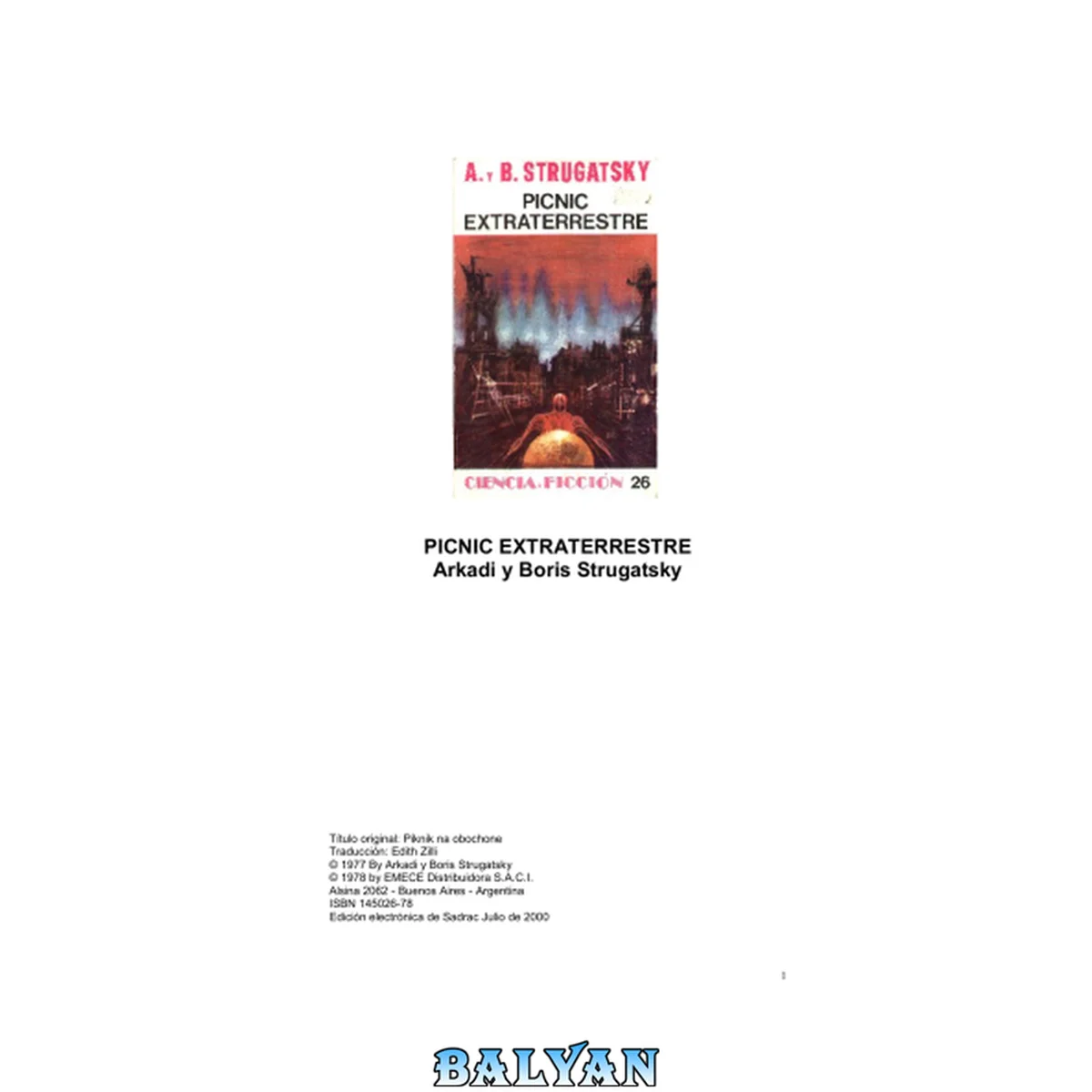 جلد کتاب Picnic Extraterrestre