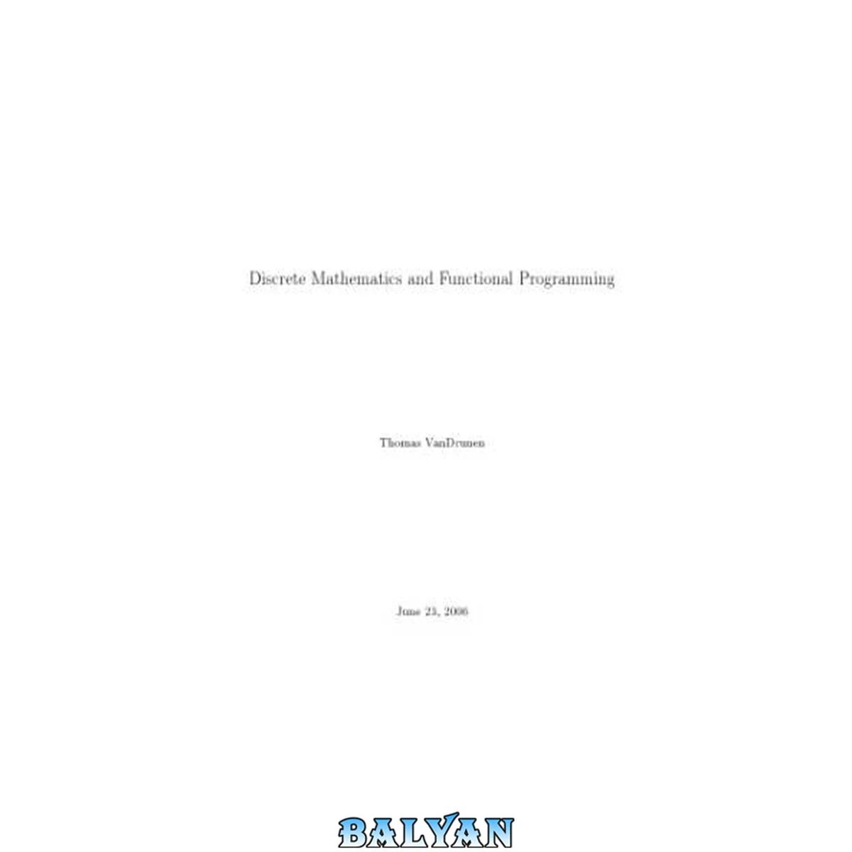 جلد کتاب Discrete Mathematics and Functional Programming