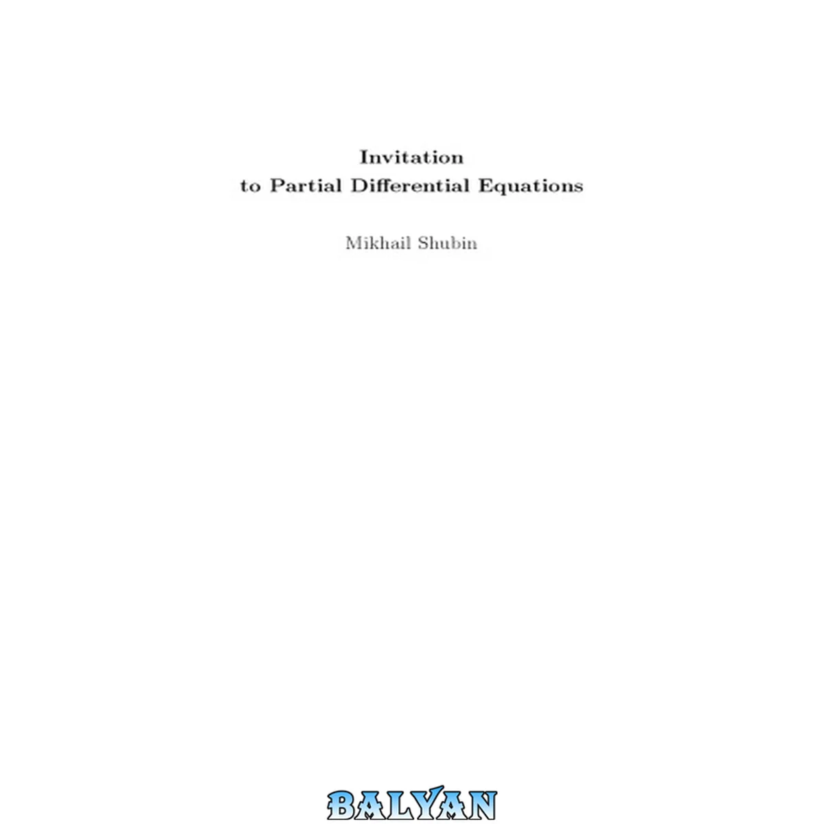 جلد کتاب Invitation to Partial Differential Equations