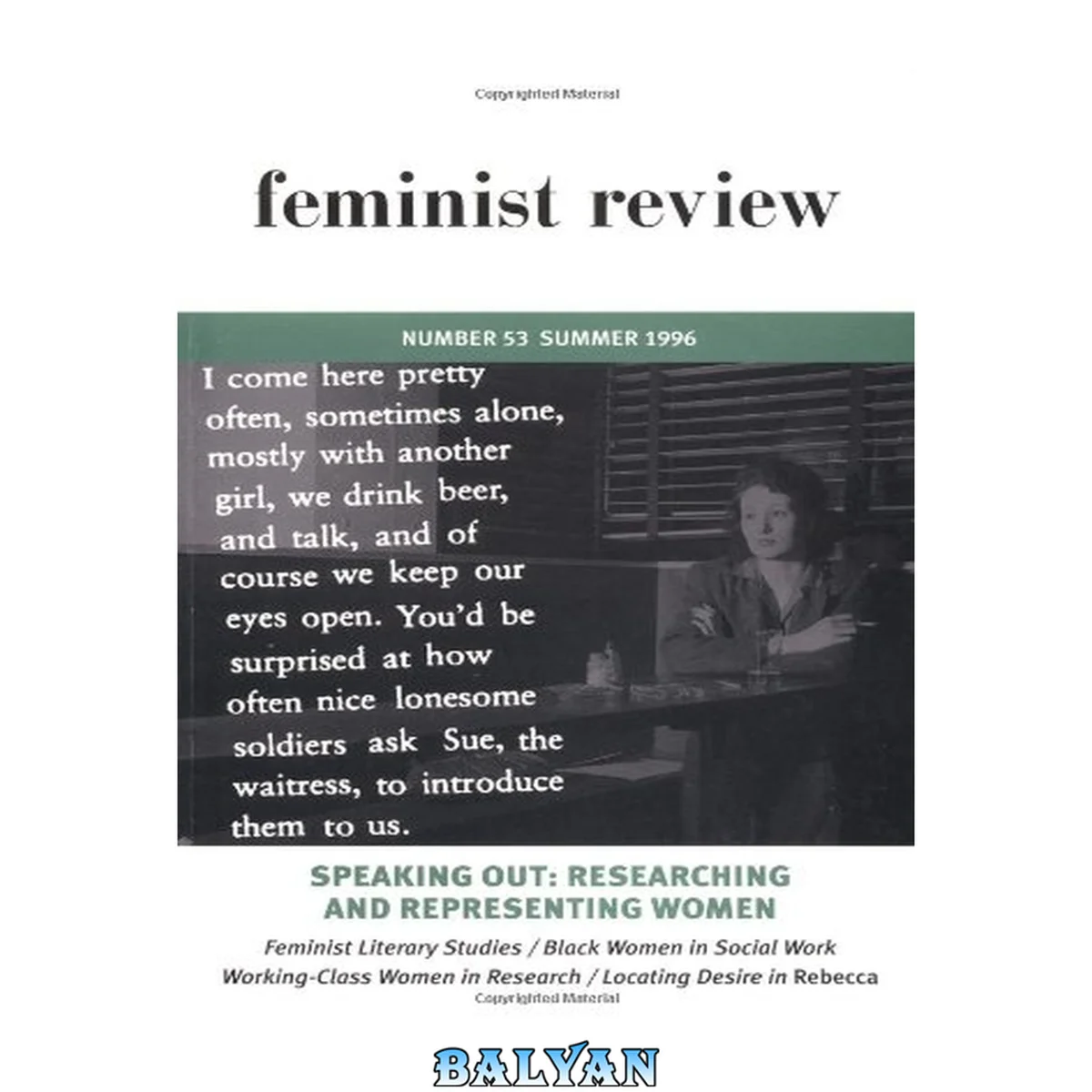جلد کتاب Feminist Review : Issue 53: Speaking Out: Researching and Representing Women